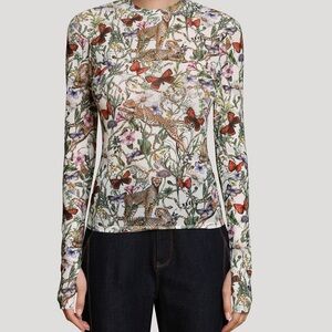 Avec Les Filles Multicolor Nature-Inspired Long Sleeve Top